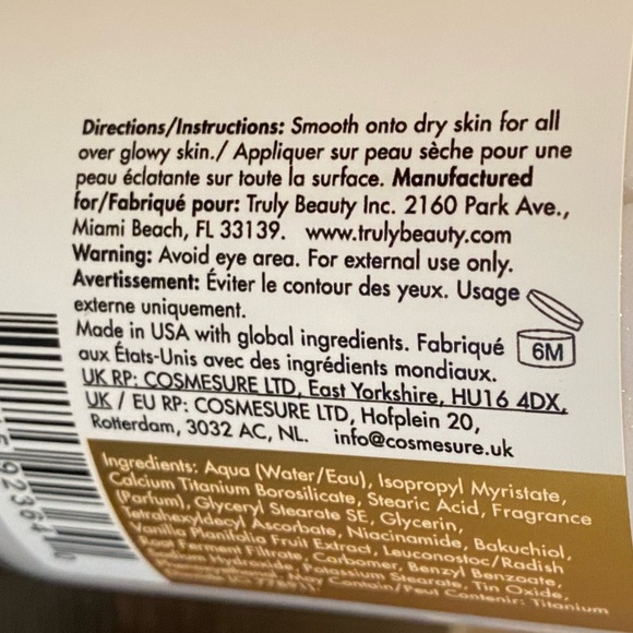 Truly VANILLA baby 🌟🌟 shimmer body butter EUC 6.7 oz - Picture 11 of 16